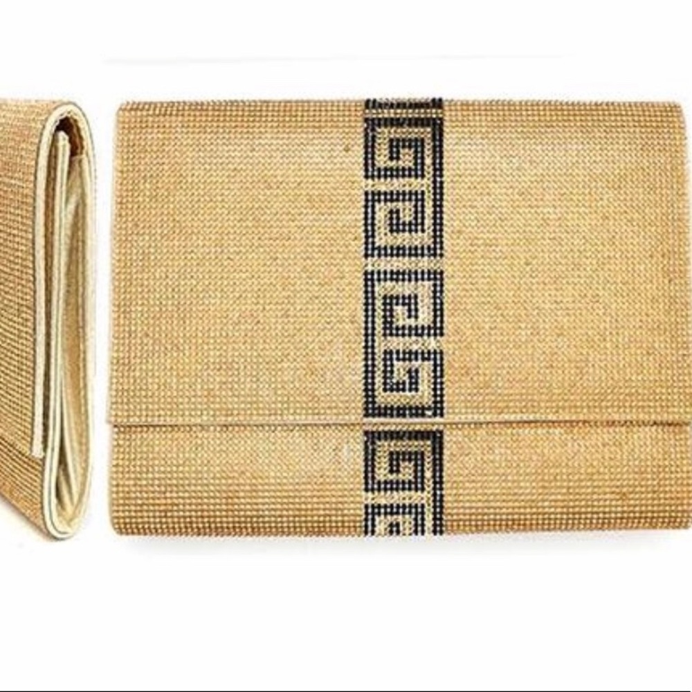 New💕 Gold and Black Rhinestone Crossbody Clutch